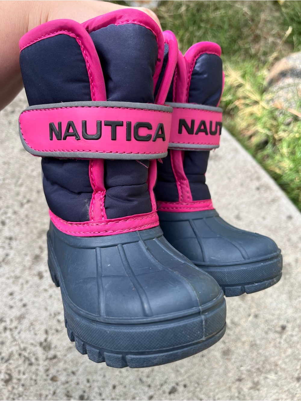Nautica Kids Navy and Hot Pink Insulated Snow Boots